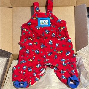 Red Vintage “Nature Baby Save our Forest”  Healthtex Overalls